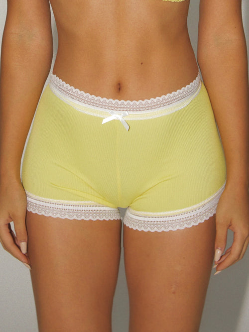 Butter Yellow Shorts with lace